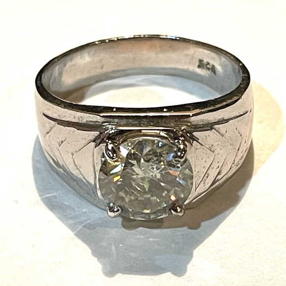 Genuine 4.20 CTs Off White Diamond Ring Round Brilliant Cut 925 Silver - Picture 7 of 10